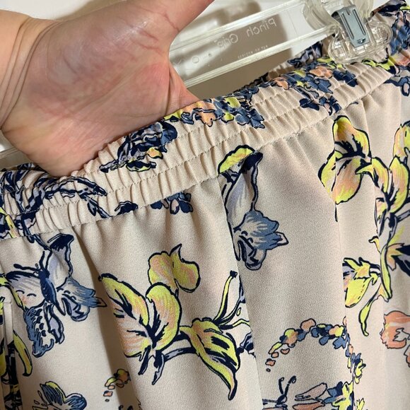 BCBG MAXAZRIA RYEN Medium M Cream Yellow Peach Floral Spring Pants POSH58 - Picture 5 of 16